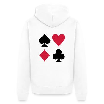 Poker - Unisex Premium Bio Zip Hoodie - Weiß - Hinten - Thijin (182cm)