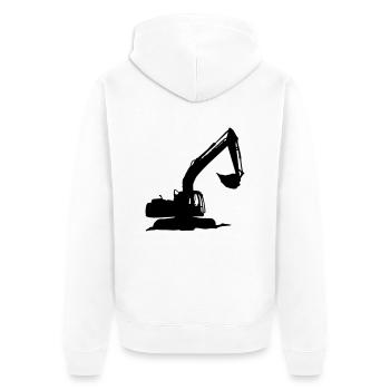 bagger - Unisex Premium Bio Zip Hoodie - Weiß - Hinten - Thijin (182cm)