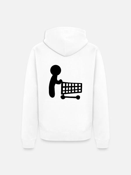 shopping - Unisex Premium Organic Zip Hoodie - white