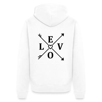 love_1f1 - Unisex Premium Bio Zip Hoodie - Weiß - Hinten - Thijin (182cm)