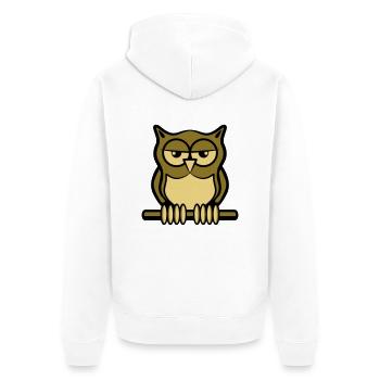 Eule Vogel wald natur - Unisex Premium Bio Zip Hoodie - Weiß - Hinten - Thijin (182cm)