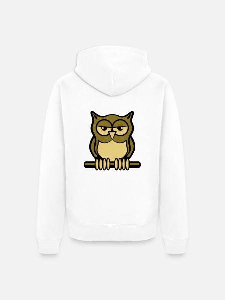Eule Vogel wald natur - Unisex Premium Bio Zip Hoodie - Weiß
