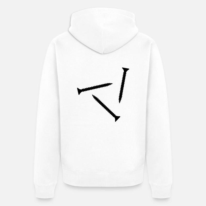 Schraube - Unisex Premium Bio Zip Hoodie - Weiß