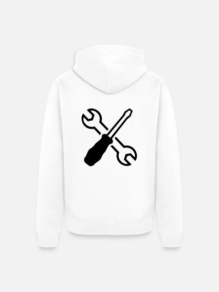 Tools - Unisex Premium Organic Zip Hoodie - white