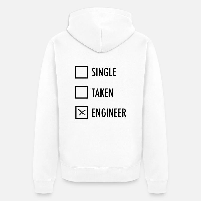 Single - Taken - Engineer - Veste à capuche bio Premium Unisexe - blanc
