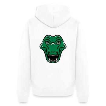 Crocodile funny goofy sweet - Unisex Premium Organic Zip Hoodie - white - Back - Thijin (182cm)