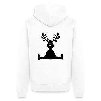 Elch Geweih - Unisex Premium Bio Zip Hoodie - Weiß - Hinten - Thijin (182cm)
