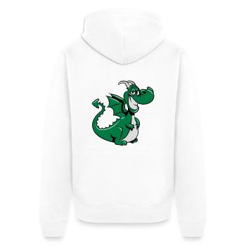 Drachen witzig süss - Unisex Premium Bio Zip Hoodie - Weiß - Hinten - Thijin (182cm)