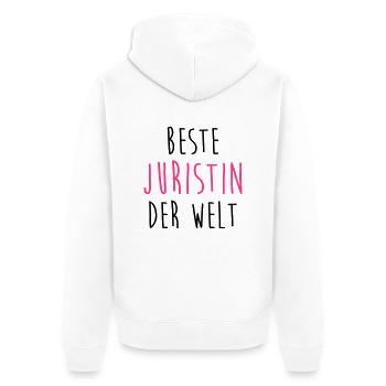 Jurist Juristin Rechts Richter Richterin Polizei - Unisex Premium Bio Zip Hoodie - Weiß - Hinten - Thijin (182cm)