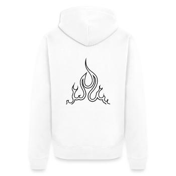 Feuer - Unisex Premium Bio Zip Hoodie - Weiß - Hinten - Thijin (182cm)