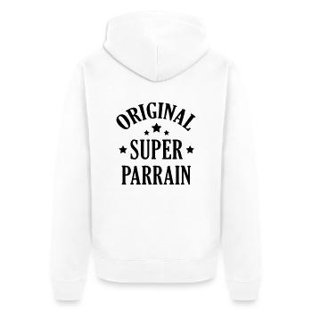 Parrain / Marraine / Filleule / Filleul - Veste à capuche bio Premium Unisexe - blanc - Dos - Thijin (182cm)