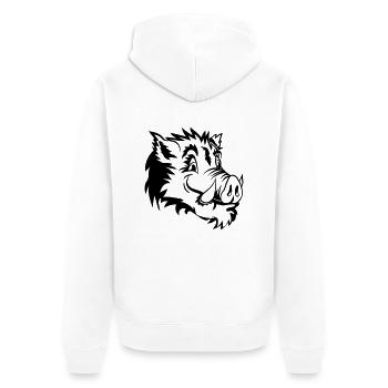 Sanglier drôle de tête - Veste à capuche bio Premium Unisexe - blanc - Dos - Thijin (182cm)