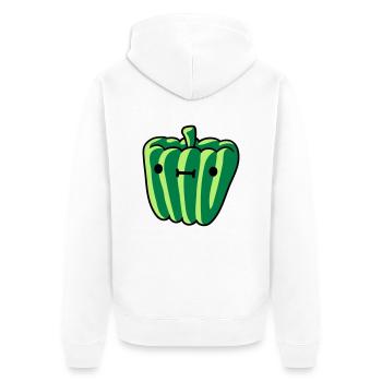 sweet peppers with face delicious vegetables cute le - Unisex Premium Organic Zip Hoodie - white - Back - Thijin (182cm)