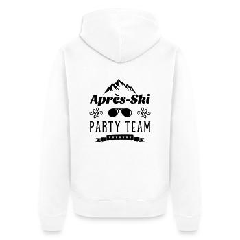 apres ski party team - Unisex Premium Bio Zip Hoodie - Weiß - Hinten - Thijin (182cm)