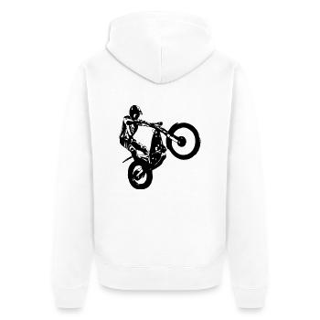 Trial - Unisex Premium Bio Zip Hoodie - Weiß - Hinten - Thijin (182cm)
