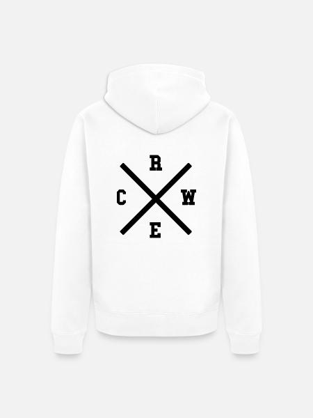 CREW x - Unisex Premium Bio Zip Hoodie - Weiß