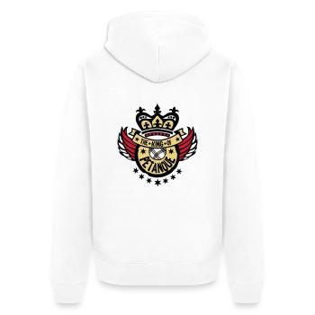 king king petanque sport logo wing buffer - Unisex Premium Organic Zip Hoodie - white - Back - Thijin (182cm)