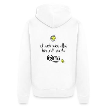 lustige Sprüche für Oma - Unisex Premium Bio Zip Hoodie - Weiß - Hinten - Thijin (182cm)