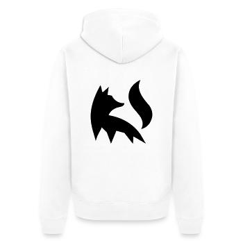 Fuchs Silhouette Wald Natur Tier Rotfuchs Vektor - Unisex Premium Bio Zip Hoodie - Weiß - Hinten - Thijin (182cm)
