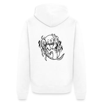 loutre sur le dos avec vagues de l’océan 1 couleur - Veste à capuche bio Premium Unisexe - blanc - Dos - Thijin (182cm)