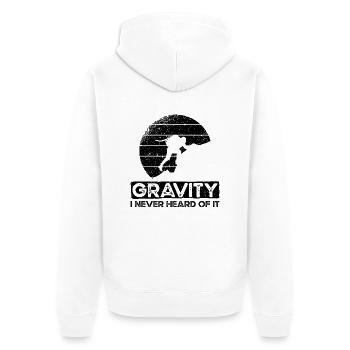 Gravité dont je n’ai jamais entendu parler. Conception de gravitation - Veste à capuche bio Premium Unisexe - blanc - Dos - Thijin (182cm)