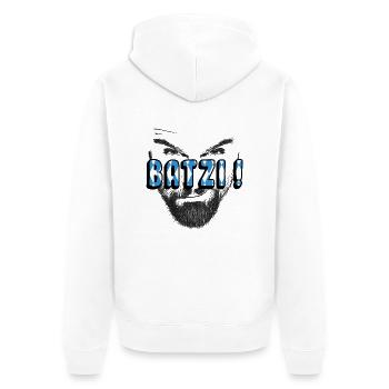 Batzi bayrisch dialekt - Unisex Premium Bio Zip Hoodie - Weiß - Hinten - Thijin (182cm)