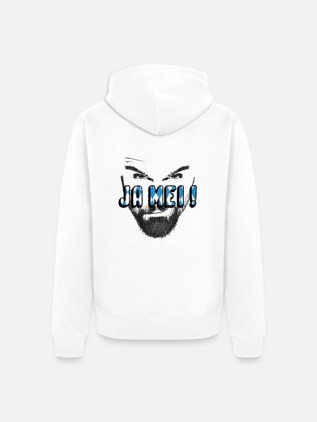 ja mei bayrisch dialekt - Unisex Premium Bio Zip Hoodie - Weiß