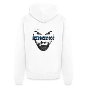 bressiads da bayrisch dialekt - Unisex Premium Bio Zip Hoodie - Weiß - Hinten - Thijin (182cm)