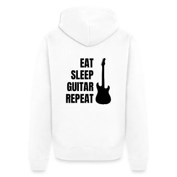Gitarrist Musik Band Gitarristin Gitarre Musiker - Unisex Premium Bio Zip Hoodie - Weiß - Hinten - Thijin (182cm)