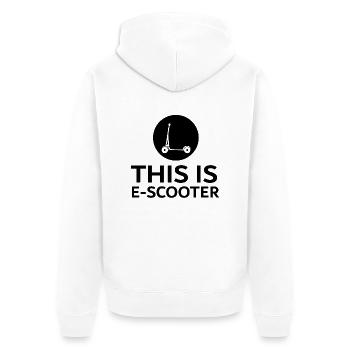E-Scooter E-Roller Scooter - Unisex Premium Bio Zip Hoodie - Weiß - Hinten - Thijin (182cm)