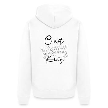 Handwerkskönig Schwarz und Weiß - Unisex Premium Bio Zip Hoodie - Weiß - Hinten - Thijin (182cm)
