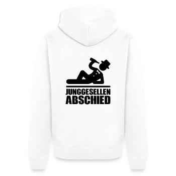 Junggesellenabschied - Unisex Premium Bio Zip Hoodie - Weiß - Hinten - Thijin (182cm)