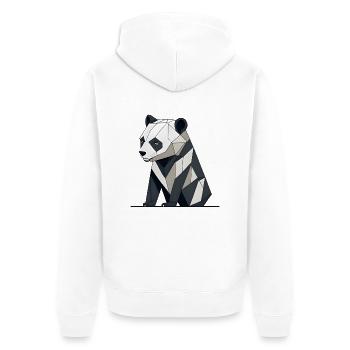 Origami Panda Bear - Unisex Premium Organic Zip Hoodie - white - Back - Thijin (182cm)