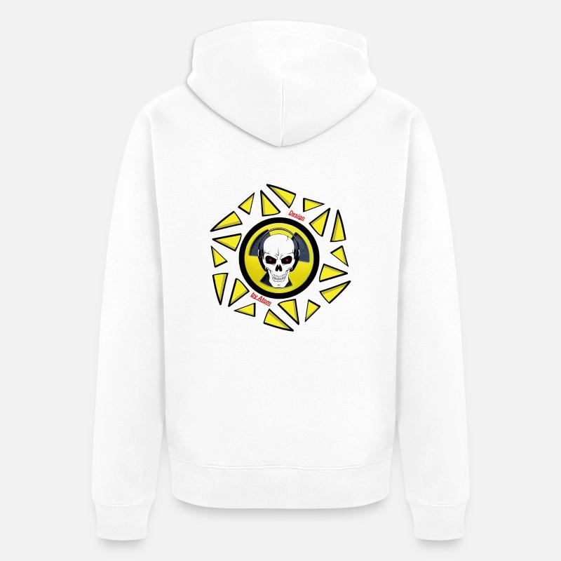 Logo par courbe Atom - Veste à capuche bio Premium Unisexe - blanc