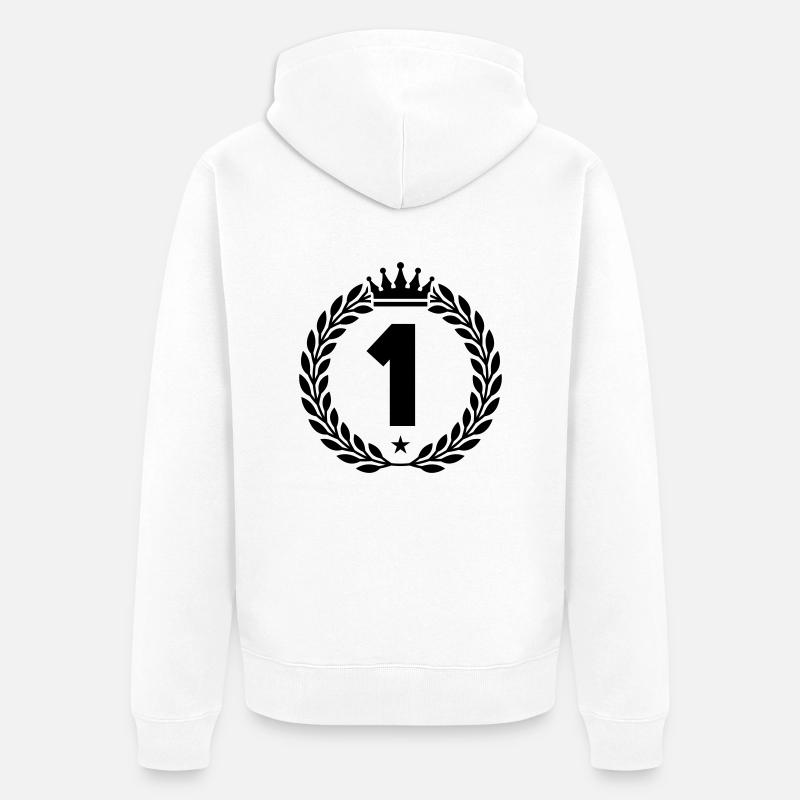 1 krone - Unisex Premium Bio Zip Hoodie - Weiß