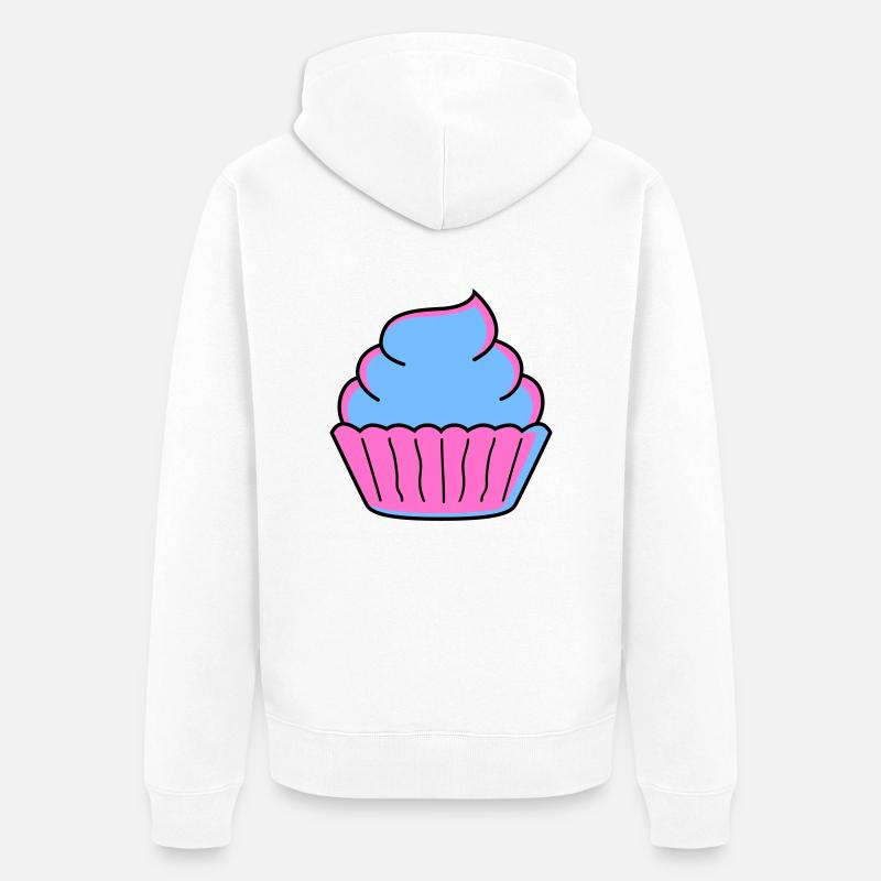 cupcake - Unisex Premium Organic Zip Hoodie - white