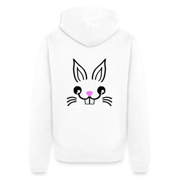 Bunny Rabbit - Unisex Premium Organic Zip Hoodie - white - Back - Thijin (182cm)