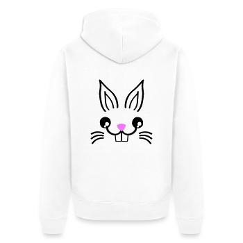 Bunny Rabbit - Unisex Premium Organic Zip Hoodie - white - Back - Thijin (182cm)