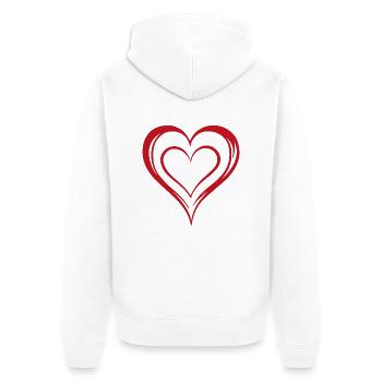 Herz, Liebe, Valentinstag, Symbol - Unisex Premium Bio Zip Hoodie - Weiß - Hinten - Thijin (182cm)