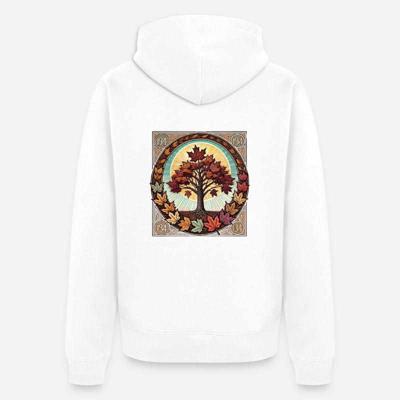 Érable - Veste à capuche bio Premium Unisexe - blanc