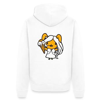 Bunny Eats Cream Waffle Cream Yummy Girl Woman - Veste à capuche bio Premium Unisexe - blanc - Dos - Thijin (182cm)