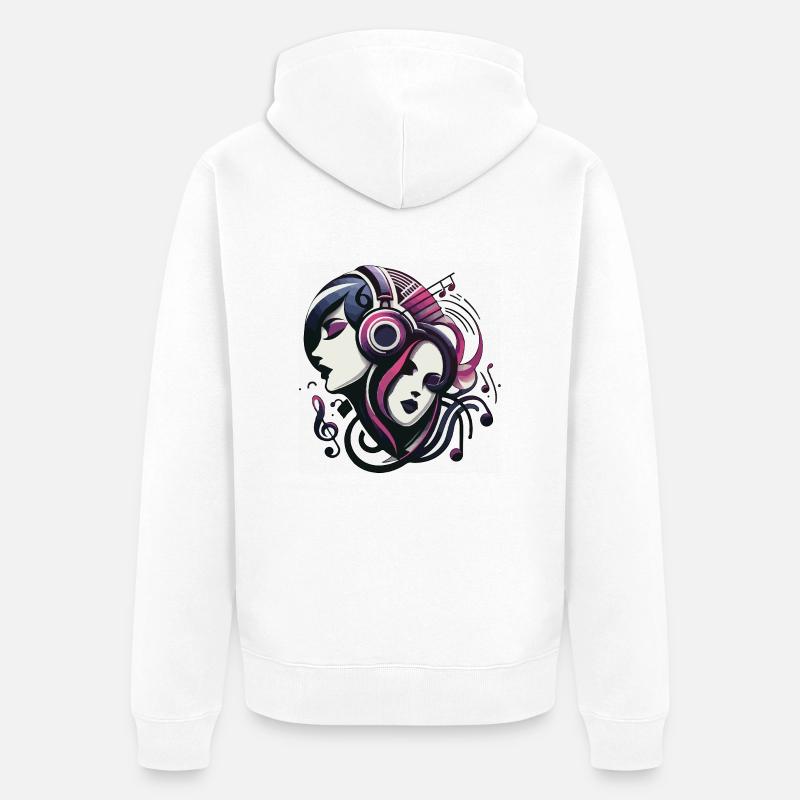 Mélomanes - Veste à capuche bio Premium Unisexe - blanc