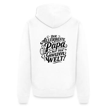 Der Allerbeste Papa Auf der ganzen Welt - Unisex Premium Bio Zip Hoodie - Weiß - Hinten - Thijin (182cm)
