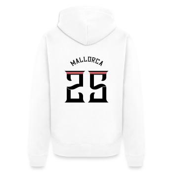 Mallorca 25 Trikot 2025 - Unisex Premium Bio Zip Hoodie - Weiß - Hinten - Thijin (182cm)