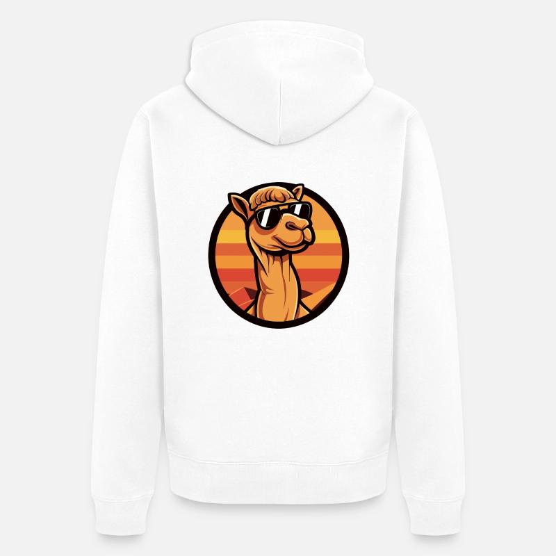 Chameau Bande dessinée Cool - Veste à capuche bio Premium Unisexe - blanc