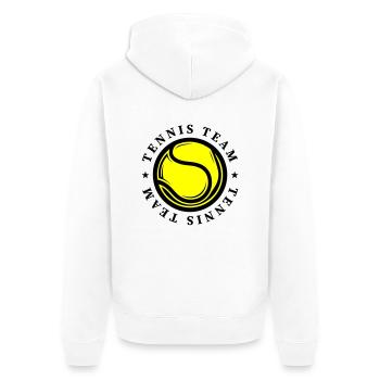 Tennis Team Sport - Unisex Premium Bio Zip Hoodie - Weiß - Hinten - Thijin (182cm)