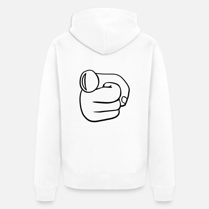 Finger point Mono - Veste à capuche bio Premium Unisexe - blanc