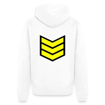 Sergeant's stripes - Unisex Premium Organic Zip Hoodie - white - Back - Thijin (182cm)