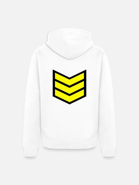 Streifen Feldwebels - Unisex Premium Bio Zip Hoodie - Weiß