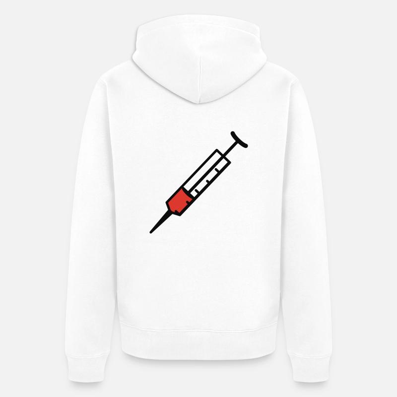 Spritze 2farb - Unisex Premium Bio Zip Hoodie - Weiß